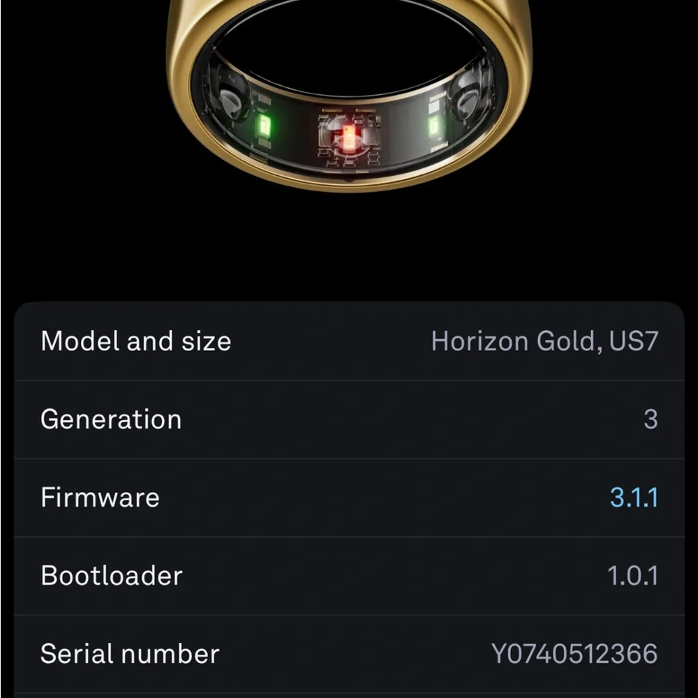 Oura Gold Smart Ring Sleek Wearable